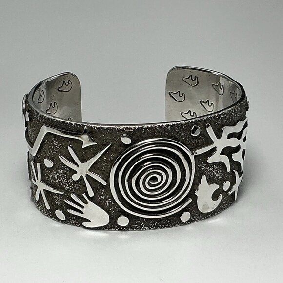 Sterling Silver Cuff Bracelet Alex Sanchez Navajo 1.25” X 6.5” 113.6 Gms - Picture 5 of 12
